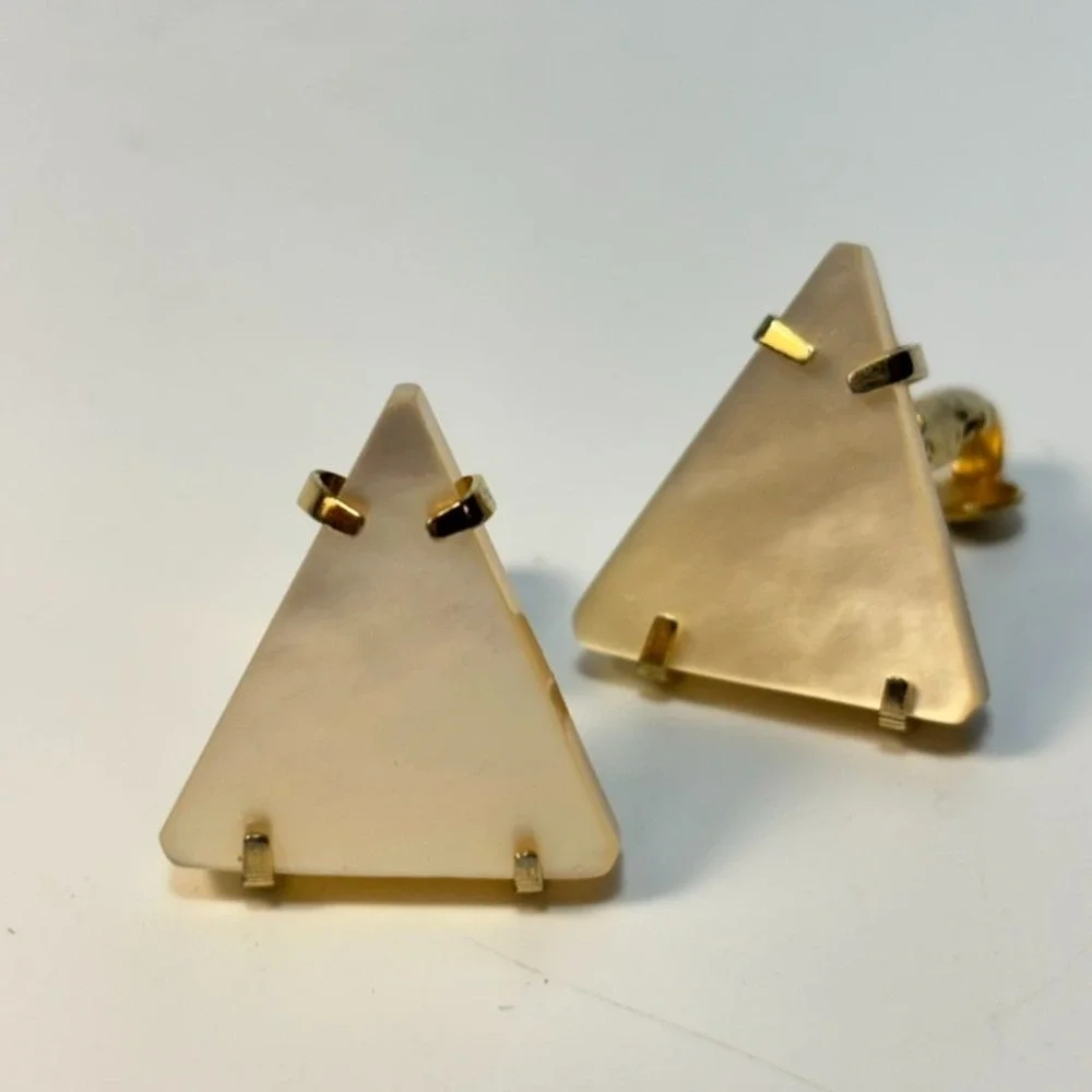 Vintage Kramer‎ Earrings Lucite Gold Tone